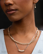 Load image into Gallery viewer, What's Wrong With Being Confident? Layered Gold &amp;Silver Chain Necklace Set with Crystal Bar Pendant