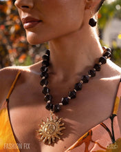 Load image into Gallery viewer, Relaxed Rays -Golden Sun Pendant Beaded Necklace &amp; Earring Set