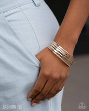 Load image into Gallery viewer, Vote of Confidence / Mixed Metal Layered Bangle Bracelet Set with Crystal Accents