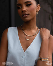 Load image into Gallery viewer, What's Wrong With Being Confident? Layered Gold &amp;Silver Chain Necklace Set with Crystal Bar Pendant