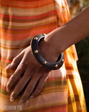 Load image into Gallery viewer, Sunshine Studs - Brown Studded Wood Cuff Bracelet – Gold Accents