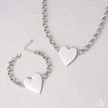 Load image into Gallery viewer, Sweet Start - Silver Heart Chain Necklace &amp; Bracelet Set – Minimalist Love Jewelry Set