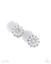 Load image into Gallery viewer, Blooming Bagatelle - White Cat's Eye Clip On Earrings