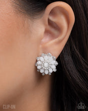 Load image into Gallery viewer, Blooming Bagatelle - White Cat's Eye Clip On Earrings