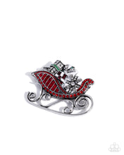 Load image into Gallery viewer, Sledding Shimmer  Christmas Sleigh Brooch