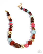 Load image into Gallery viewer, Modular Malibu -Earthy Blush Beaded Necklace Set – Pink Brown Multicolor Statement Jewelry
