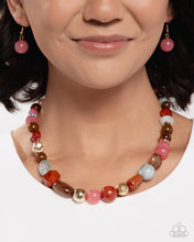Load image into Gallery viewer, Modular Malibu -Earthy Blush Beaded Necklace Set – Pink Brown Multicolor Statement Jewelry