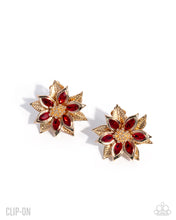 Load image into Gallery viewer, Perceptive Poinsettia - Clip On Earrings