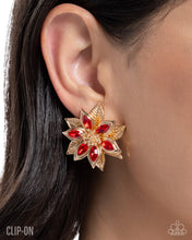Load image into Gallery viewer, Perceptive Poinsettia - Clip On Earrings
