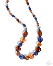 Load image into Gallery viewer, Smooth Shape - Orange, Crown Blue, Brown Necklace