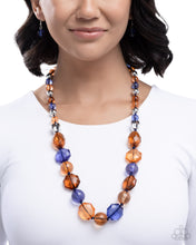 Load image into Gallery viewer, Smooth Shape - Orange, Crown Blue, Brown Necklace