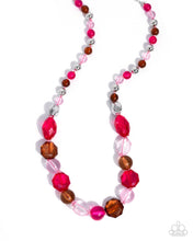 Load image into Gallery viewer, Smooth Shape - Winterberry, Baby Pink, Brown Necklace