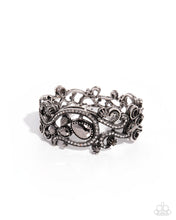 Load image into Gallery viewer, Ornate Option - Hematite and Rhinestone Hinge Bracelet