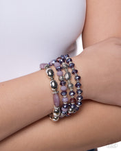 Load image into Gallery viewer, Polished Preparation - Multicolored Purple Beads Bracelet