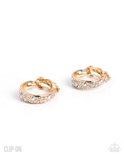 Load image into Gallery viewer, Flashy Fate - Rhinestone Hoop Clip On Earrings