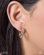 Load image into Gallery viewer, Flashy Fate - Rhinestone Hoop Clip On Earrings