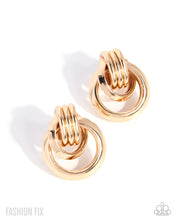 Load image into Gallery viewer, Established Enchantment - Gold Interlocking Circle Statement Earrings