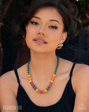 Load image into Gallery viewer, Established Elegance - Colorful Beaded Statement Necklace Set – Teal, Orange, Pink &amp; Yellow