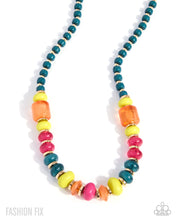 Load image into Gallery viewer, Established Elegance - Colorful Beaded Statement Necklace Set – Teal, Orange, Pink &amp; Yellow
