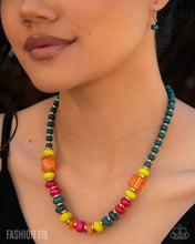 Load image into Gallery viewer, Established Elegance - Colorful Beaded Statement Necklace Set – Teal, Orange, Pink &amp; Yellow