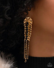 Load image into Gallery viewer, Polished Production - Bold Black Rhinestone Fringe Statement Earrings | Gold Glam Drop Earrings