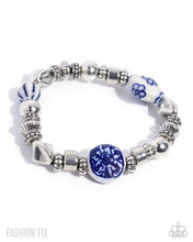 Load image into Gallery viewer, Luxury Travel – Porcelain Inspired Silver Charm Bracelet
