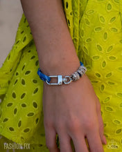 Load image into Gallery viewer, Refulgent Resort - Blue Cord Charm Bracelet | Silver Beaded Statement Bracelet for Women
