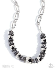 Load image into Gallery viewer, Moody Melody - Silver &amp; Black Beaded Statement Necklace Set