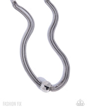 Load image into Gallery viewer, Sleek Study - Silver Multi-Strand Snake Chain Necklace Set with Metallic Bead Accent