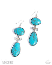 Load image into Gallery viewer, Moved Muse Turquoise Double-Drop Statement Earrings