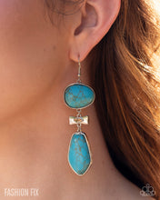 Load image into Gallery viewer, Moved Muse Turquoise Double-Drop Statement Earrings