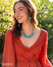 Load image into Gallery viewer, Moved Muse Turquoise Double-Drop Statement Earrings