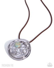 Load image into Gallery viewer, Crafted Chic - Silver Circle Pendant Necklace Set with Mint Stone &amp; Pearl Accents