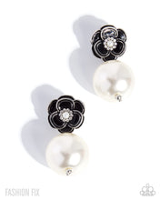 Load image into Gallery viewer, Suitable Share Black Rose Pearl Drop Earrings