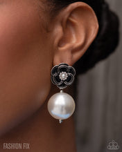 Load image into Gallery viewer, Suitable Share Black Rose Pearl Drop Earrings