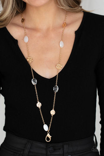 Glossy Glamorous - White - Lanyard - Paparazzi - Dtye Embellishing Boutique