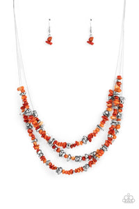 Placid Pebbles - Orange - Paparazzi - Dtye Embellishing Boutique