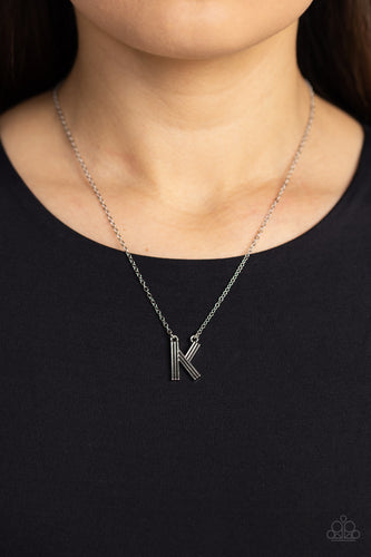 Leave Your Initials - Silver - K - Paparazzi