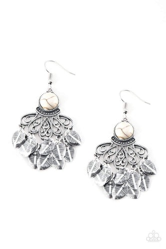 A Bit On The Wildside - White - Paparazzi Earrings