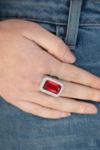 A Grand STATEMENT-MAKER - Red - Paparazzi Ring