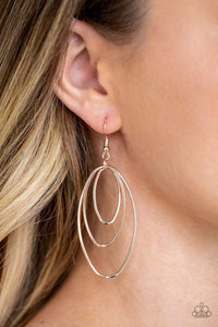 All OVAL The Place - Rose Gold - Paparazzi Earrings