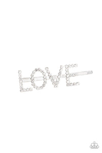 All You Need Is Love - White - Hair Pin - Paparazzi Hair Accessories