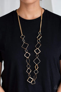 Backed Into A Corner - Gold - Paparazzi Necklace