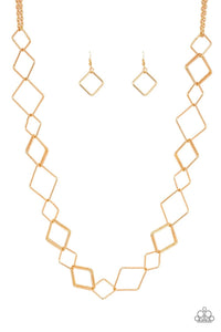 Backed Into A Corner - Gold - Paparazzi Necklace