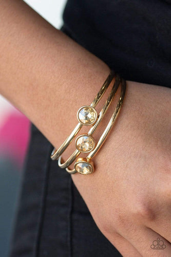Be All You Can BEDAZZLE - Gold - Paparazzi Bracelet
