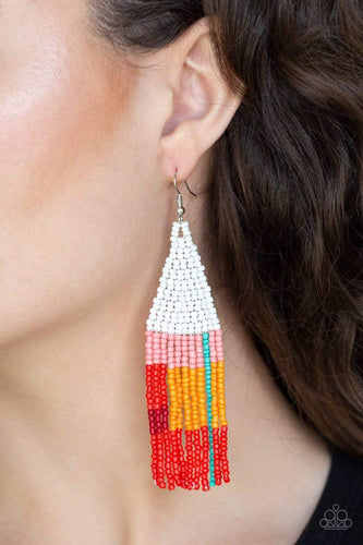 Beaded - White - Paparazzi Earrings