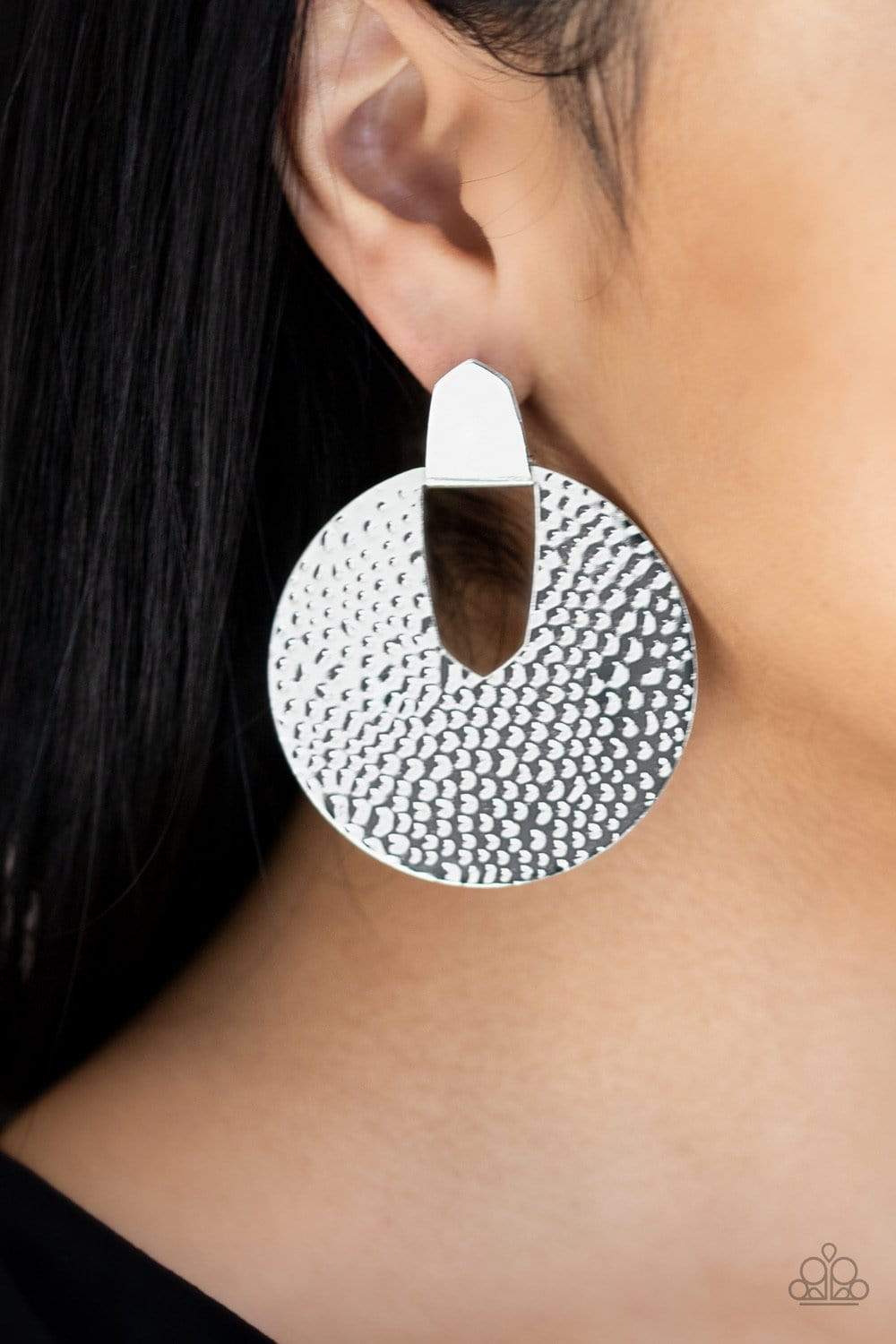 Bold Intentions - Silver - Paparazzi Earrings