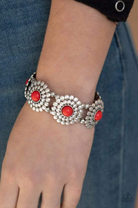 Bountiful Blossoms - Red - Paparazzi Bracelets