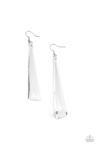 Break The Ice - White - Paparazzi Earrings