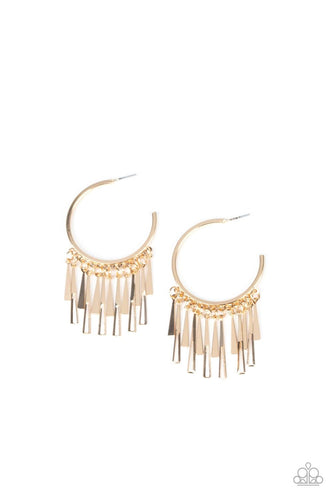 Bring The Noise - Gold - Paparazzi Earrings
